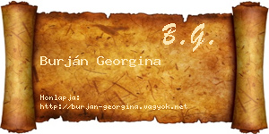 Burján Georgina névjegykártya